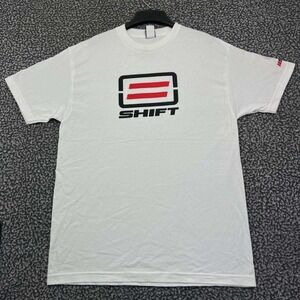 Vintage Shift Motocross Motorcycle Racing Shirt Men Large Short‎ Sleeve Cotton L